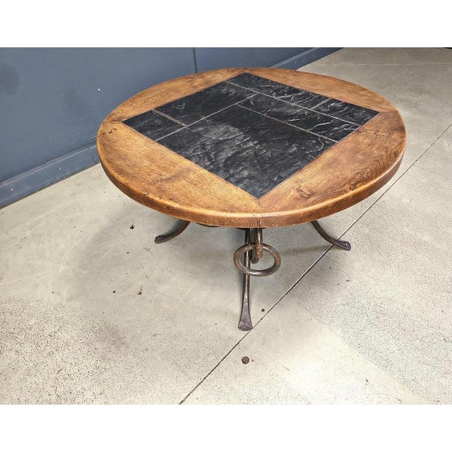 1940s Wrought Iron Coffee Table by René Drouet, 1940s For Sale - Image 5 of 10