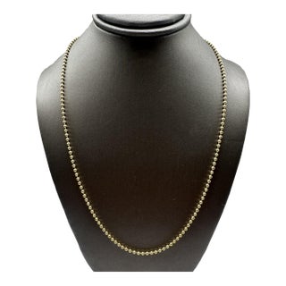 14kt Yellow Gold Ball Bead Chain – 16in, 1.85mm, New For Sale