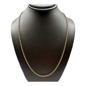 14kt Yellow Gold Ball Bead Chain – 16in, 1.85mm, New