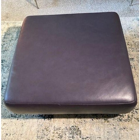 Knoll Rare Discontinued Knoll Cini Boeri Lounge Ottoman in Amethyst Spinneybeck Leather For Sale - Image 4 of 7