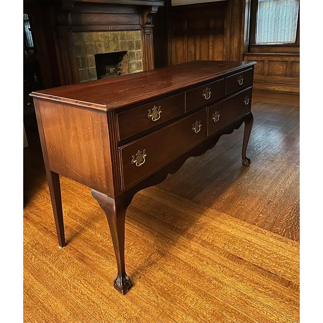 1930s 1930's Johnson Handley Johnson Mahogany Chippendale Style Sideboard Buffet, Grand Rapids Certified For Sale - Image 5 of 13