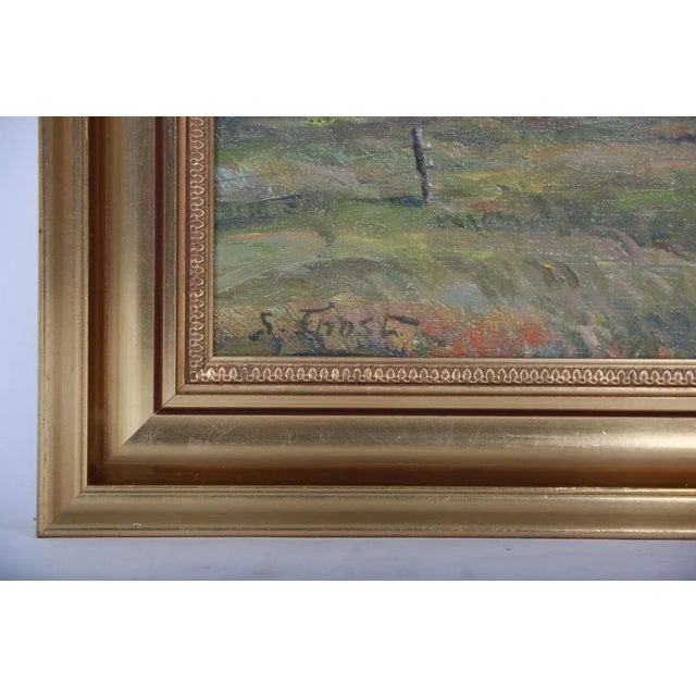 Oil on canvas. Includes beautiful gilded frame. The dimensions given are inclusive of frame. Very nice condition without...