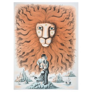 Raymond Peynet, Zodiac Sign, Leo, Original Engraving For Sale