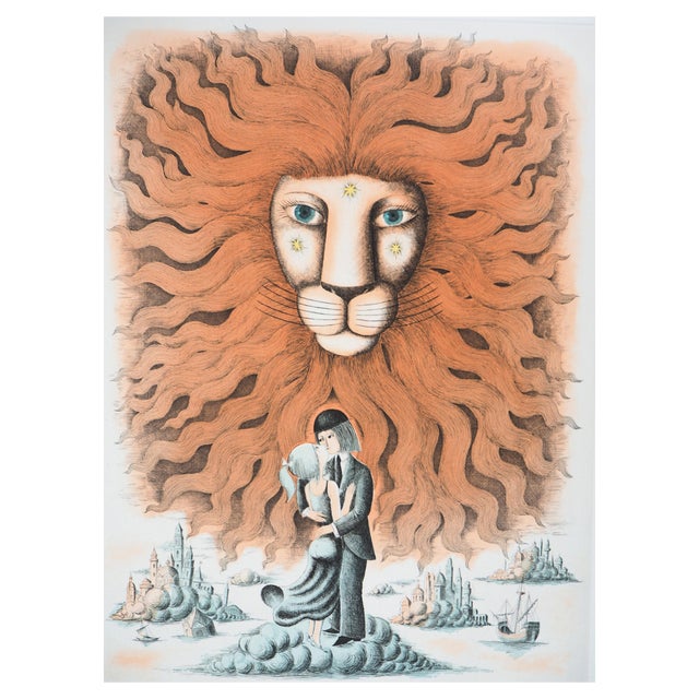 Raymond Peynet, Zodiac Sign, Leo, Original Engraving For Sale