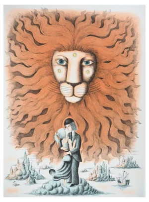 Raymond Peynet, Zodiac Sign, Leo, Original Engraving