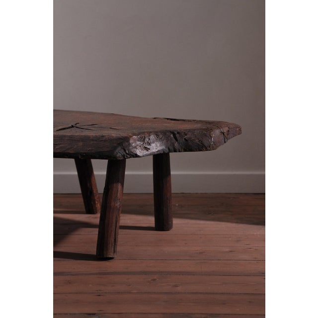 Brutalist Organic Coffee Table in Wood For Sale - Image 3 of 8