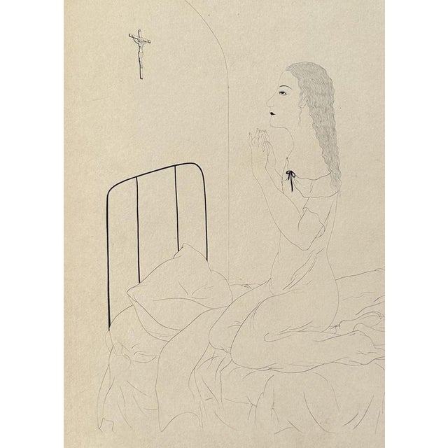 Léonard Tsuguharu Foujita (1886-1968) Prayer, 1920 Original etching Signed in the plate Edition of 20 copies hand signed +...