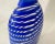 Vintage 1990s Studio Blown Glass Cobalt Blue and Clear Striped Vase For Sale In Saint Louis - Image 6 of 11