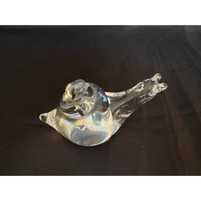 Transparent Swedish Mid Century Modern Art Glass Snail Figurine Paperweight For Sale - Image 8 of 17