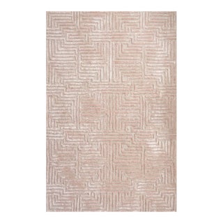 Sample Knossos Maze Rug Sample, Peony Pink, 12x12 For Sale