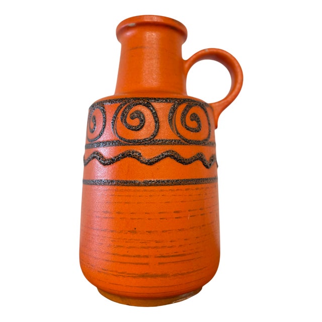 Mid-Century West German Orange Jug Vase, 1960s For Sale