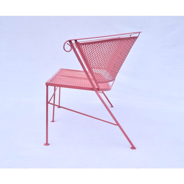 Pink Modernist Salterini Powder- Coated Settee For Sale - Image 8 of 10