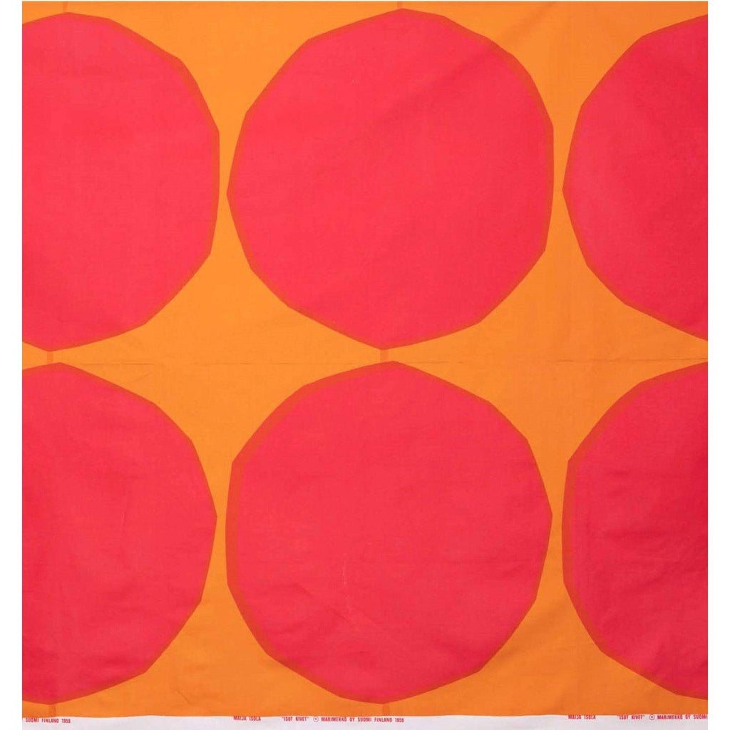 1959 Marimekko Fabric 'Isot Kivet' Pink & Orange Print - 9.75' L X