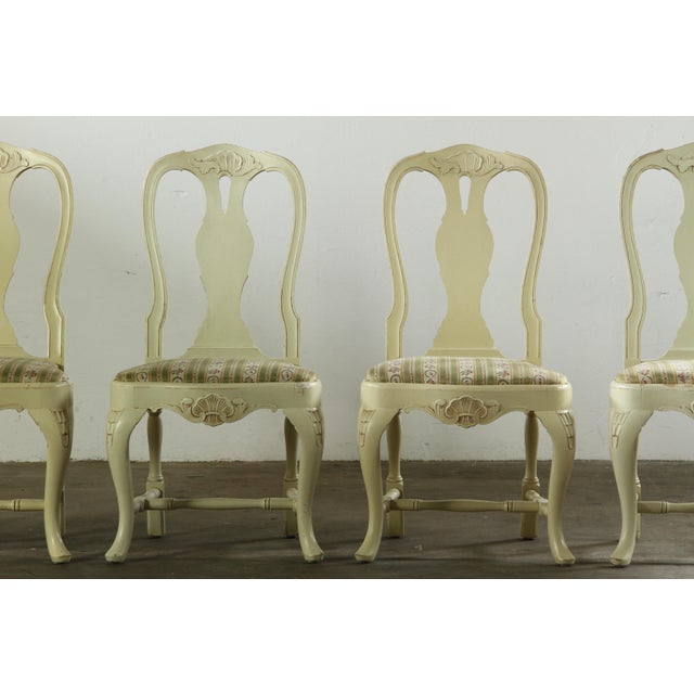 Rococo Vintage Louis XV Swedish Rococo Conservatory Chairs, 1900s, Set of 4 For Sale - Image 3 of 18