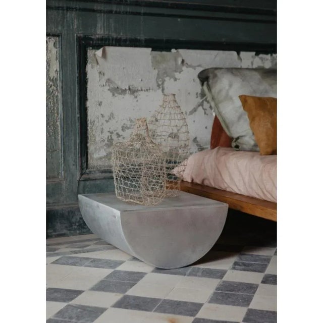 Half moon medium side table by mylene niedzialkowski dimensions: d 25 x w 50 x h 61 cm. Materials: curved aluminum....