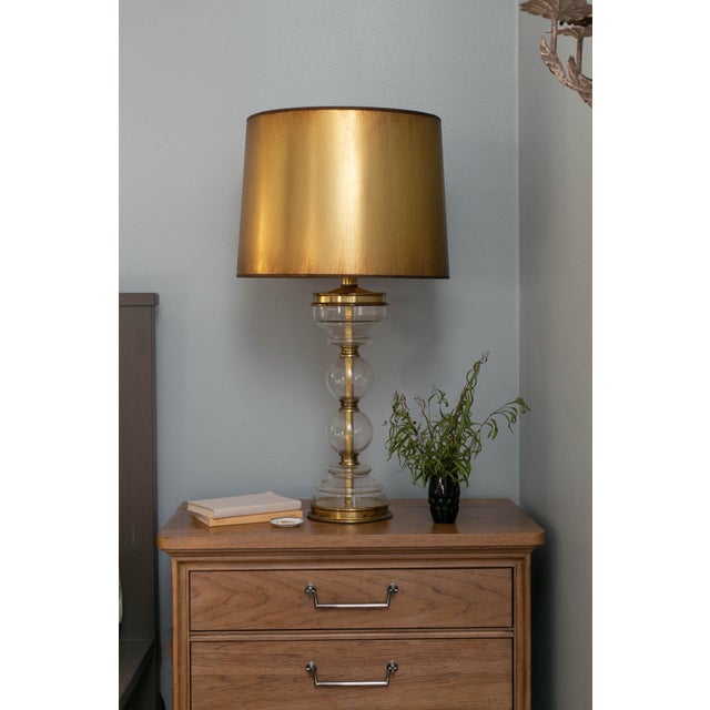 Vintage Gold Drum Lamp Shades – Large 17” – Metallic Finish – Hollywood Regency Style - a Pair For Sale In Houston - Image 6 of 6