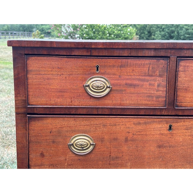 Mid 19th C. English "Two Over Three" Chest of Drawers - Highly Detailed, Original Brasses For Sale - Image 10 of 17