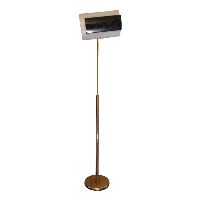 1980's Brass and Lucite Floor Lamp For Sale