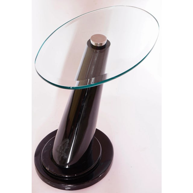 Contemporary Chrome and Glass Cantilever Side Table For Sale - Image 10 of 12