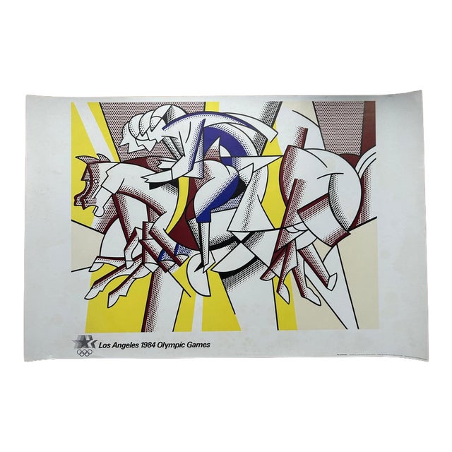 The Red Horsemen Los Angeles Olympic Games Poster by Roy Lichtenstein, 1984 For Sale