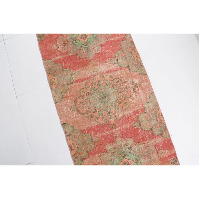 1960s Oushak Vintage Orange Runner For Sale - Image 5 of 10