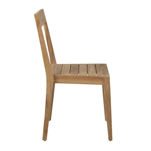 Contemporary Simple Teak Outdoor Dining Chair For Sale - Image 3 of 6
