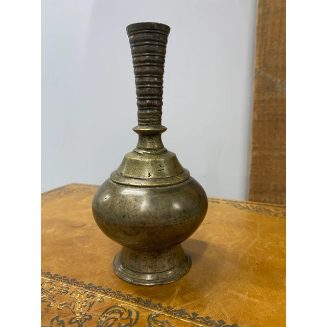 Antique Mughal Indian Bronze Wine Bottle Vessel For Sale - Image 4 of 6