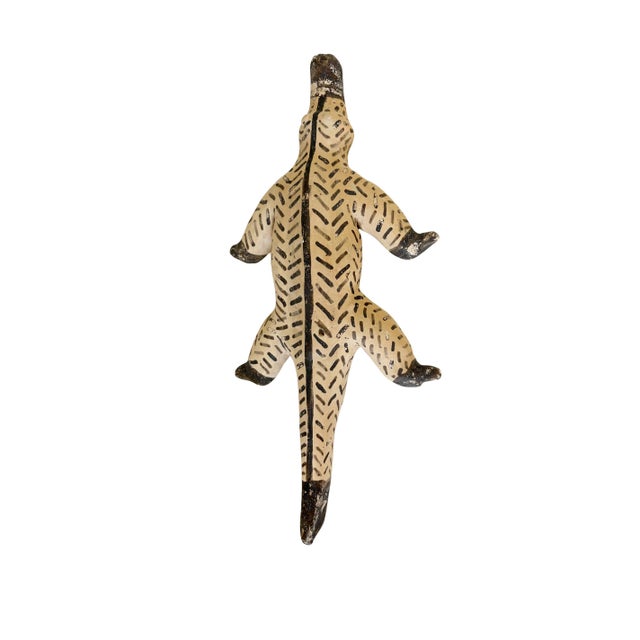 Tribal Vintage Karaja Tribe Clay Ceramic Alligator Statue Brazil For Sale - Image 3 of 8