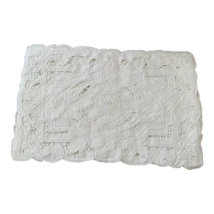 White Linen Embroidered Placemats S/12