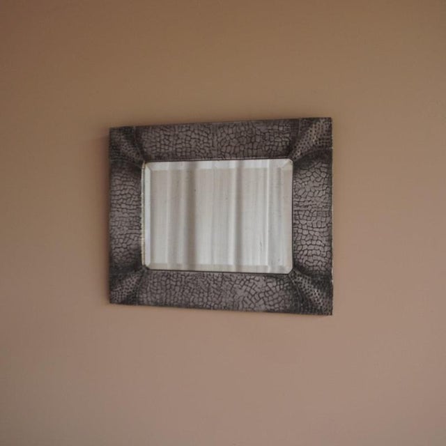 Vintage Embossed Pewter Mirror For Sale - Image 12 of 12
