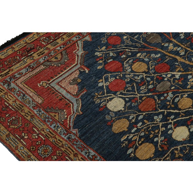 Tribal 2010s Rug & Kilim’s Antique Persian Style Rug in Red, Blue & Gold Pictorials For Sale - Image 3 of 7