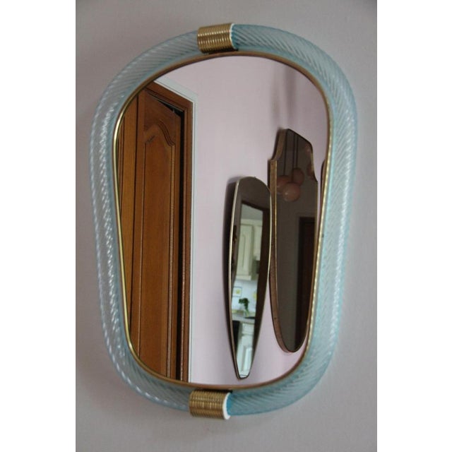 Twisted Sky Blue Murano Glass Mirror, 2000s For Sale - Image 14 of 18