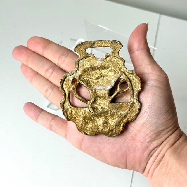 Mid-Century Modern Mid 20th Century Brass Horse Medallion Bottle Opener For Sale - Image 3 of 3