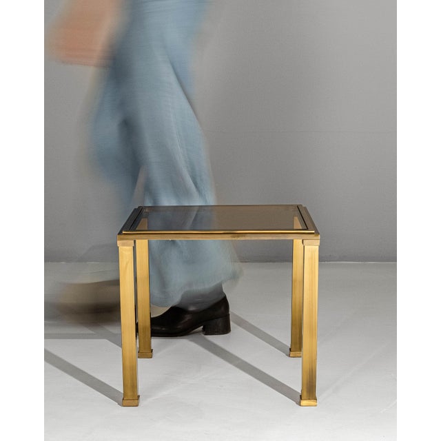 20th Century French Pierre Vandel Style Brass & Glass Coffee Table For Sale - Image 18 of 18