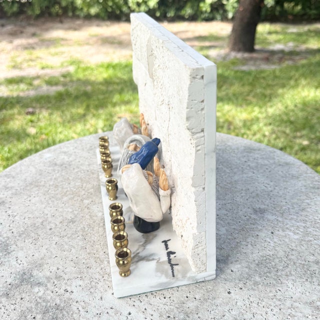 Vintage Israeli Wailing Wall/Kotel Menorah/Chanukia For Sale - Image 4 of 7