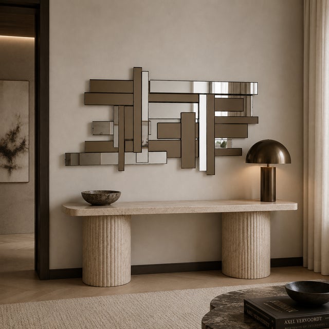Traditional 1980s Regency Style Two Tone Wall Mirror For Sale - Image 3 of 3