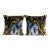 Silk Ikat Brown, Blue, and Green Floral Design Velvet Pillow Cover - Set of Two For Sale
