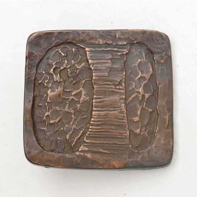 Brutalist Brutalist Bright Bronze Push and Pull Door Handles, Set of 2 For Sale - Image 3 of 9