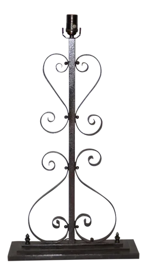 19th Century Decorative French Wrought Iron Lamp Base