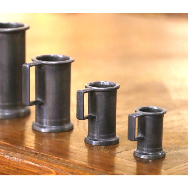 Late 20th Century French Graduated Pewter Measures With Handles, Set of 7 For Sale In Dallas - Image 6 of 11