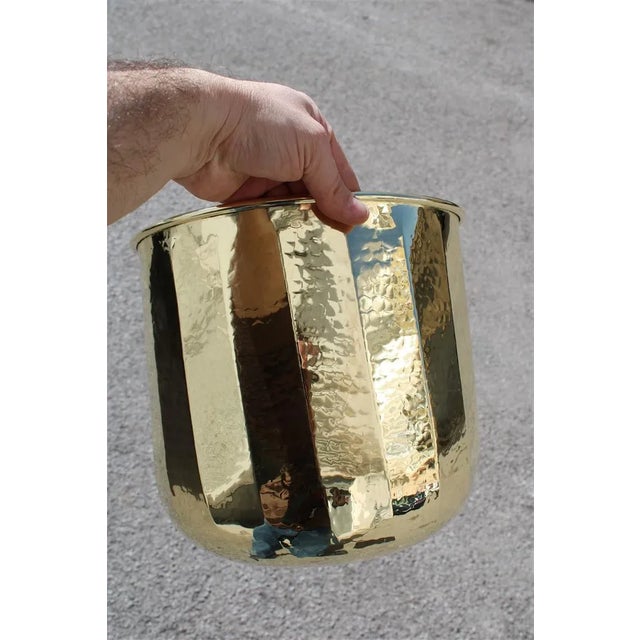 1970s Italian Hammered Brass Vase Cover, 1970s For Sale - Image 5 of 7
