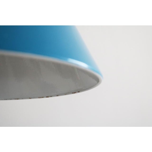 Petrol Blue Enamel Workshop Pendant Lamp by Louis Poulsen, Denmark, 1960s For Sale - Image 6 of 7