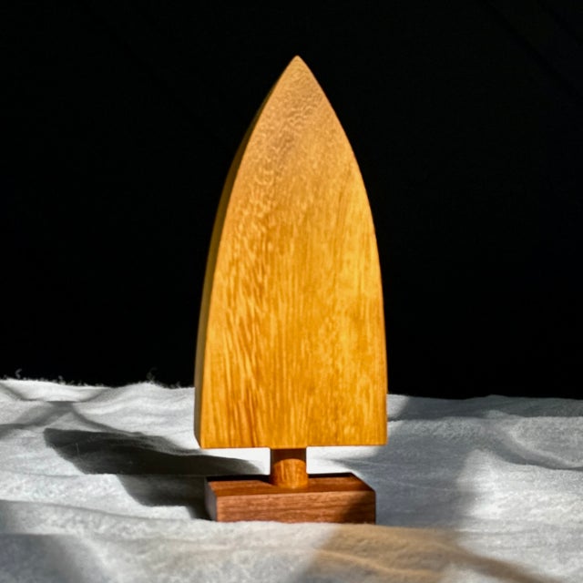 Brown Modern Handmade Teak Wood Tabletop Christmas Trees, Scandi Style Christmas Decor - Set of 3 For Sale - Image 8 of 12