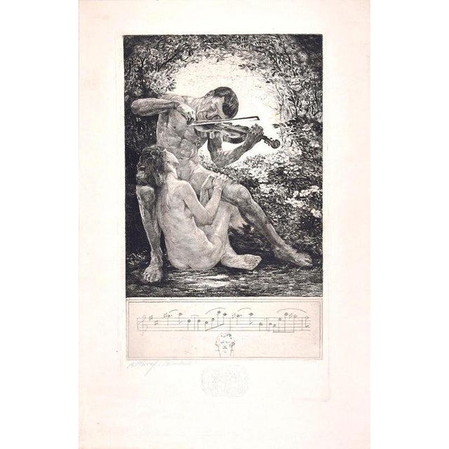 Bruno Héroux, Nude Rosenlaube, 1909, Etching For Sale - Image 3 of 3