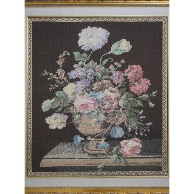Pair Irish Framed Floral Tapestry Art For Sale - Image 9 of 14