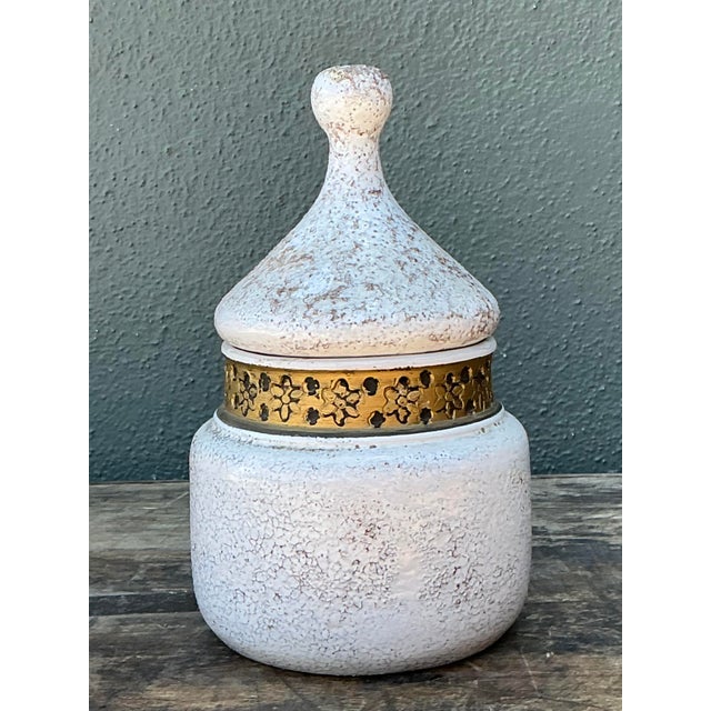 Rosenthal Netter Vintage Italian Rosenthal Netter Glazed Ceramic Lidded Jar For Sale - Image 4 of 12