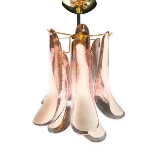 Vintage Art Deco Pendant Lamp with Handmade Murano Petal Glass, 1972 For Sale