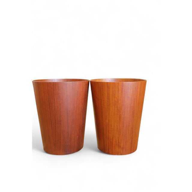 Mid-Century Modern Conical Wastepaper Basket in Teak by Martin Aberg for Servex, 1960s For Sale - Image 3 of 7
