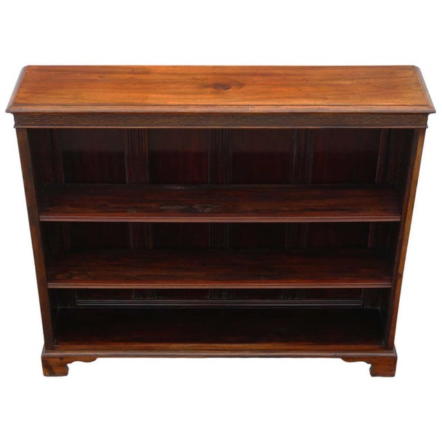 Large Antique Red Walnut Adjustable Bookcase, 1890s For Sale - Image 5 of 8