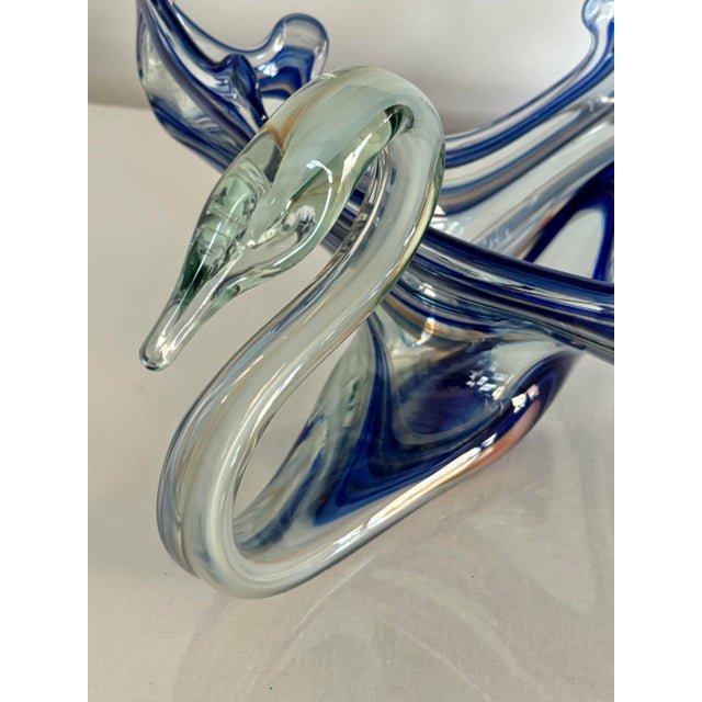 Late 20th Century Murano Style Glass Swan Bowl For Sale - Image 5 of 9